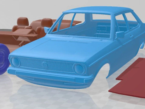 Volkswagen Derby 1977 Druckbares Auto 3D Druckmodell