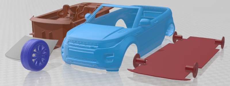 Range Rover Evoque Convertible 2014 Printable Car 3D Print Model .c4d .max .obj .3ds .fbx .stl .blend 