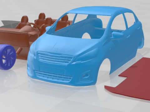 Peugeot 108 5 Doors 2014 Printable Car 3D-printmodel