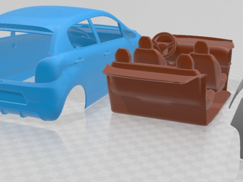 Peugeot 108 5 Doors 2014 Printable Car 3D Baskı Modeli
