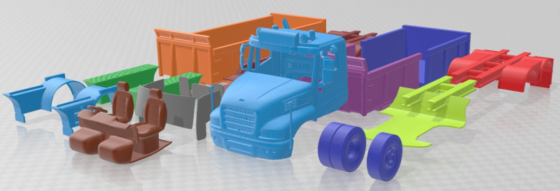 Iveco Strator Tipper Truck 4 Axle 2014 Printable Truck Model Cetak 3D .c4d .max .obj .3ds .fbx .stl .blend 