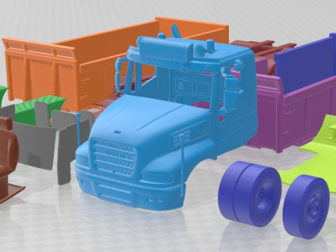 Iveco Strator Tipper Truck 4 Axle 2014 Printable Truck 3D Baskı Modeli