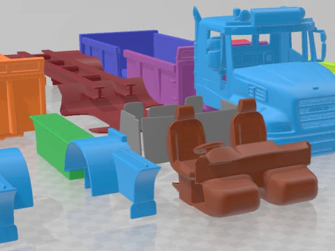 Iveco Strator Tipper Truck 4 Axle 2014 Printable Truck 3D Print Model