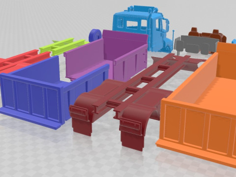 Iveco Strator Tipper Truck 4 Axle 2014 Printable Truck Model Cetak 3D