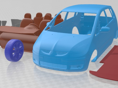 Mitsubishi Colt 5 Door 2004 Printable Car Model do druku 3D