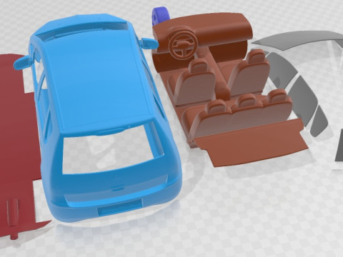 Mitsubishi Colt 5 Door 2004 Printable Car Modelo de Impressão 3D