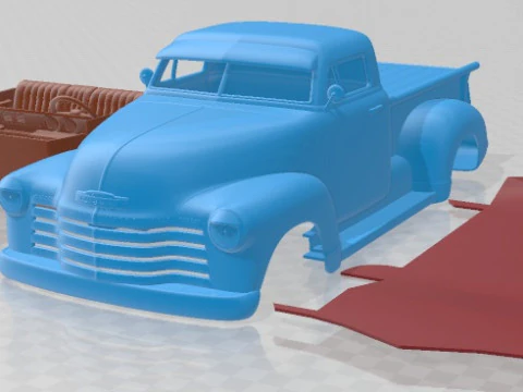 Chevrolet Pickup 1950 Street Rod aangepaste afdrukbare auto 3D printmodel