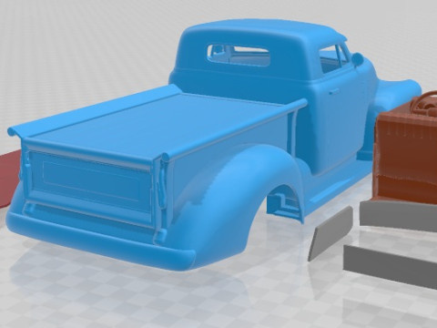 Chevrolet Pickup 1950 Street Rod Custom Printable Car Model do druku 3D