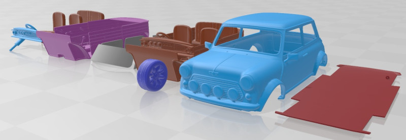 Mini S Classic 2000 Printable Car in separate parts 3D Print Model .c4d .max .obj .3ds .fbx .stl .blend 