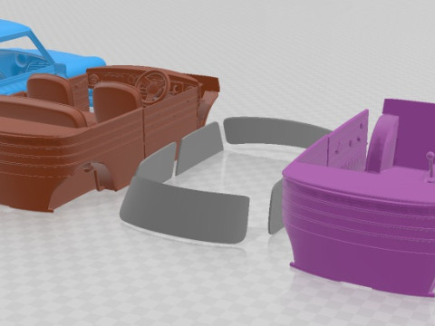 Mini S Classic 2000 Printable Car in separate parts 3D Print Model