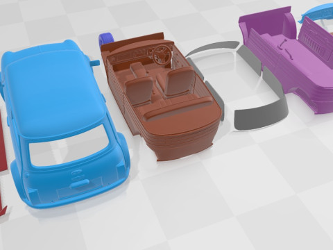 Mini S Classic 2000 Printable Car in separate parts 3D Print Model