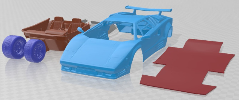 Countach LP 500 Anniversary Bonneville Printable Car 3D Принт Модель .c4d .max .obj .3ds .fbx .stl .blend 