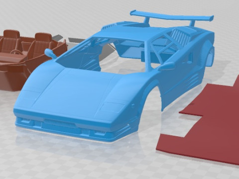 Countach LP 500 Anniversary Bonneville Printable Car 3D Print Model