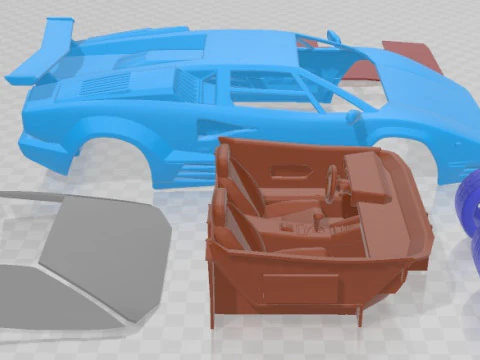 Countach LP 500 Anniversary Bonneville Printable Car 3D Print Model