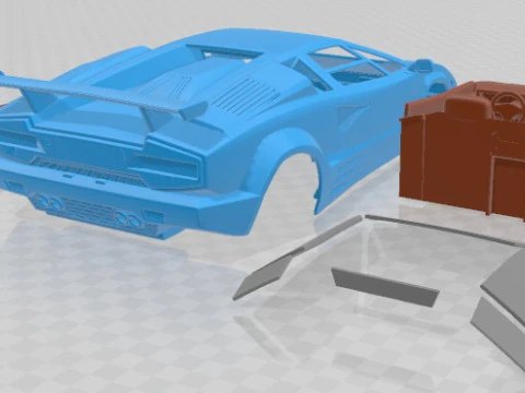 Countach LP 500 Anniversary Bonneville Printable Car 3D Print Model