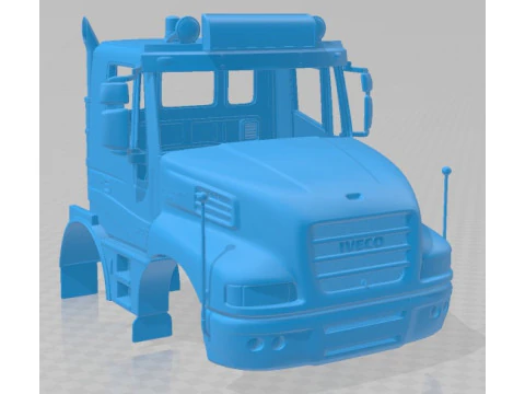 Iveco Strator Tipper Truck 4 Axle 2014 Printable Body Cabin 3D Print Model