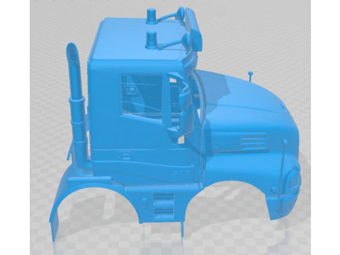 Iveco Strator Tipper Truck 4 Axle 2014 Printable Body Cabin 3D Print Model