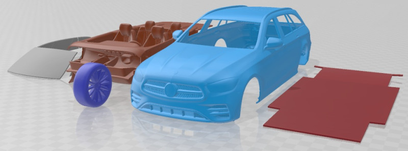 Mercedes Benz E Class Estate AMG Line 2021 Printable Car Model do druku 3D .c4d .max .obj .3ds .fbx .stl .blend 