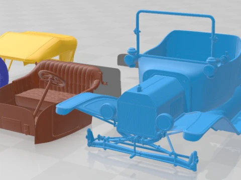 Model T Convertible Short 1908 Printable Car 3D Print Model