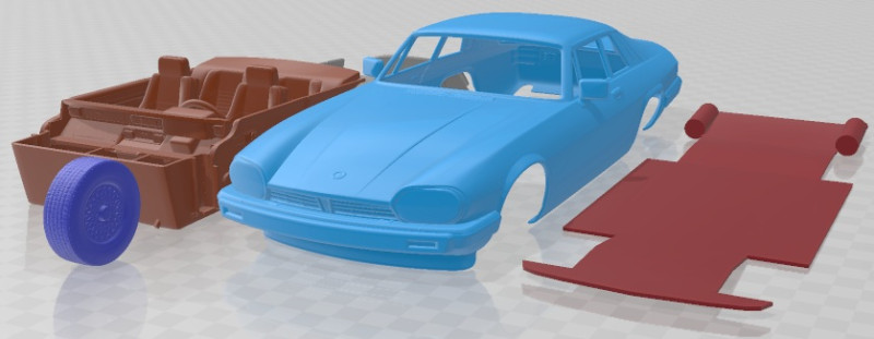 Jaguar XJS Coupe 1975 Printable Car 3D Print Model .c4d .max .obj .3ds .fbx .stl .blend 