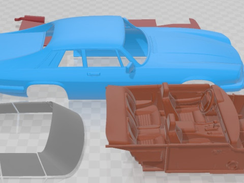 Jaguar XJS Coupe 1975 Printable Car 3D Print Model