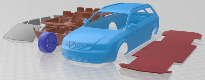 Audi A6 Avant 1997 Printable Car Modello di stampa 3D .c4d .max .obj .3ds .fbx .stl .blend 