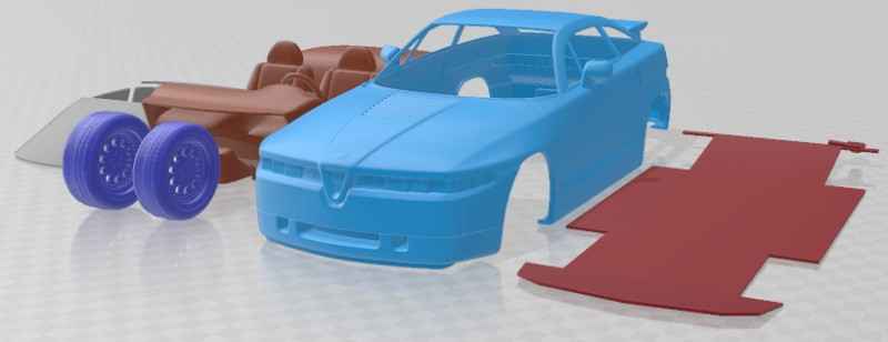 Alfa Romeo SZ Zagato 1989 Printable Car 3D-printmodel .c4d .max .obj .3ds .fbx .stl .blend 