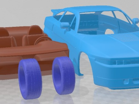 Alfa Romeo SZ Zagato 1989 Printable Car 3D-printmodel