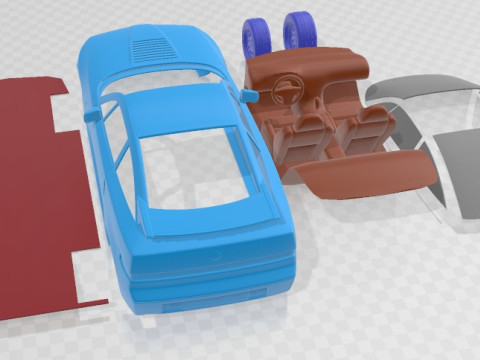 Alfa Romeo SZ Zagato 1989 Printable Car 3D-printmodel