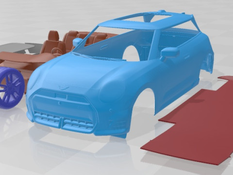 Cooper SE JCW Trim 2024 - V2 Printable Car Model do druku 3D