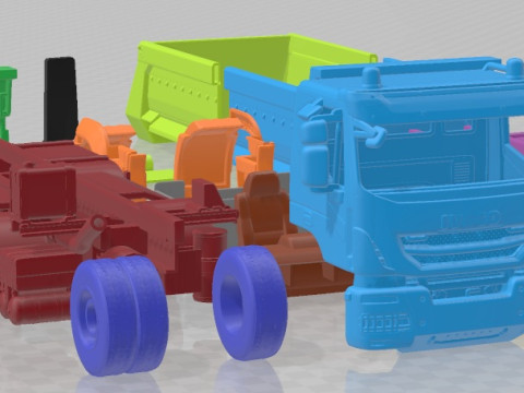 Iveco Stralis X WAY Tipper 2017 Printable Truck Model Cetak 3D