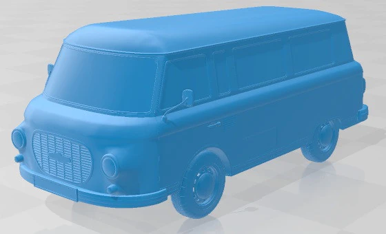 Barkas B 1000 Minibus Printable Van 3D Print Model .c4d .max .obj .3ds .fbx .stl .blend 
