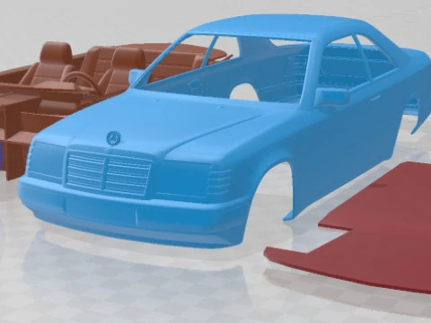 मर्सिडीज बेंज ई क्लास W124 कूप प्रिंट करने योग्य कार 3D प्रिंट मॉडल