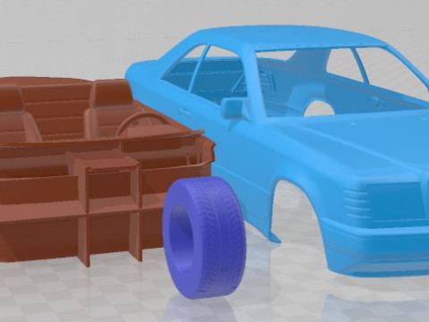 Mercedes Benz E Class W124 Coupe Printable Car 3D-printmodel