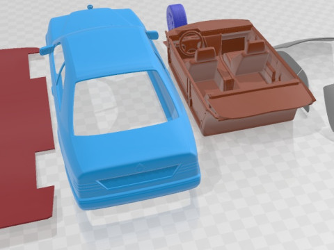 Mercedes Benz E Class W124 Coupe Printable Car 3D-printmodel