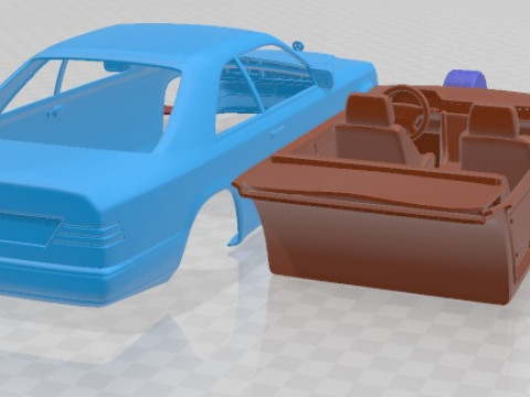 Mercedes Benz E Class W124 Coupe Printable Car 3D-printmodel