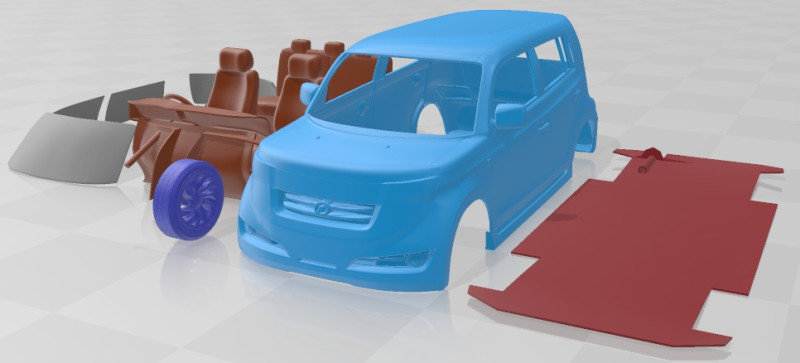 Toyota BB 2005 Printable Car 3D Baskı Modeli .c4d .max .obj .3ds .fbx .stl .blend