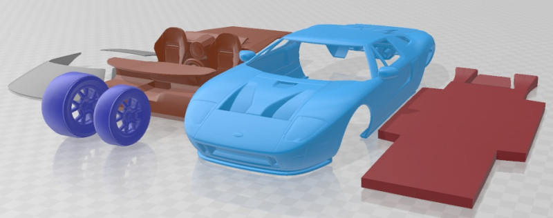 GT 40 2005 Printable Car 3D 프린트 모델 .c4d .max .obj .3ds .fbx .stl .blend 
