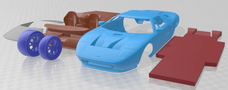 GT 40 2005 Printable Car 3D Print Model .c4d .max .obj .3ds .fbx .stl .blend 