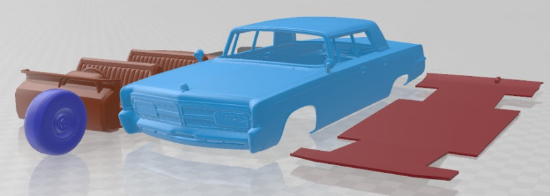 Chrysler Imperial Crown 1965 Printable Car 3D Print Model .c4d .max .obj .3ds .fbx .stl .blend