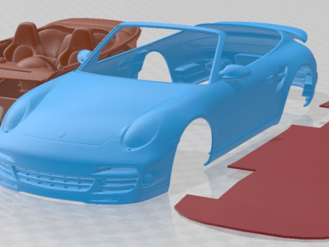 Porsche 911 Turbo 2010 Convertible Printable Car 3D-printmodel