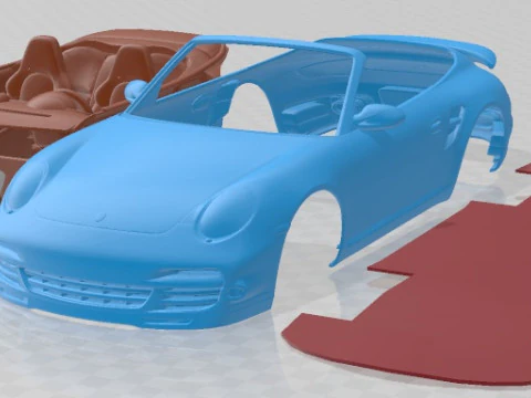 Carro convers&iacute;vel Porsche 911 Turbo 2010 para impress&atilde;o Modelo de Impressão 3D