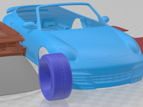 Porsche 911 Turbo 2010 Convertible Printable Car Modello di stampa 3D