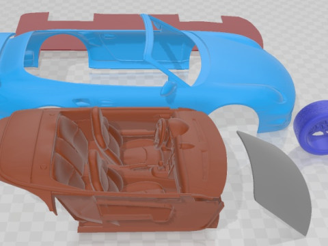 Porsche 911 Turbo 2010 Convertible Printable Car Modello di stampa 3D
