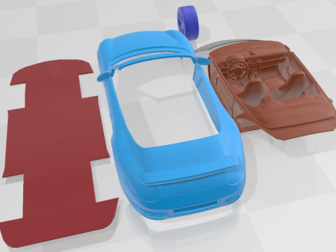 Porsche 911 Turbo 2010 Convertible Printable Car Modello di stampa 3D