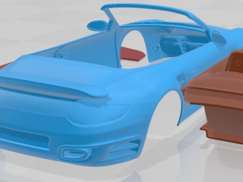 Porsche 911 Turbo 2010 Convertible Printable Car Modello di stampa 3D