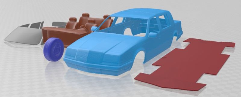 Chrysler Imperial 1989 Printable Car Model do druku 3D .c4d .max .obj .3ds .fbx .stl .blend 