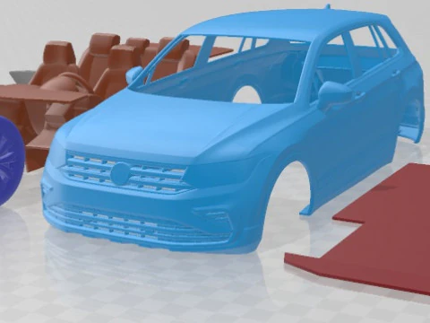 Carro imprimível Volkswagen Tiguan 2021 Modelo de Impressão 3D