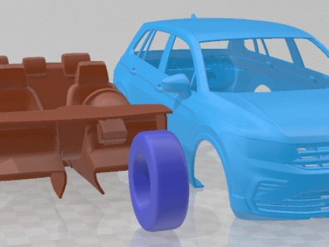 Volkswagen Tiguan 2021 Printable Car 3D Druckmodell
