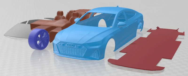 Audi R7 Sportback 2020 Printable Car 3D Print Model .c4d .max .obj .3ds .fbx .stl .blend 